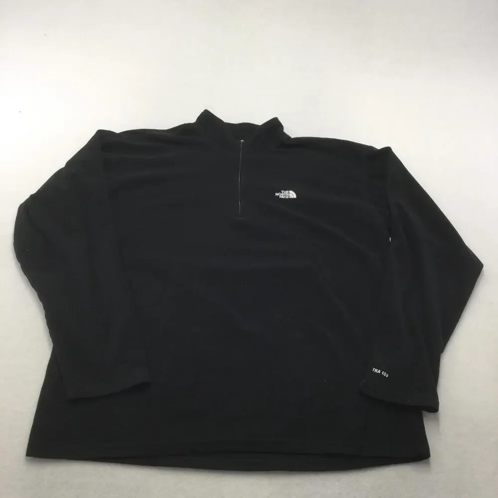 The North Face Pullover Mens XL Black TKA 100 Fleece 1/4 Zip Hiking Outdoor